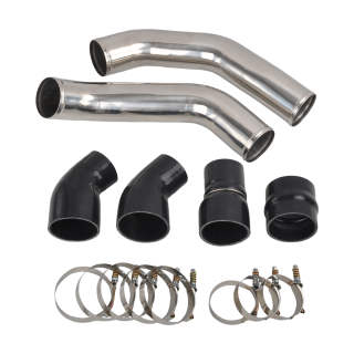 Stainless Steel Polished Intercooler Pipe Boot Kit For 13-18 Dodge Ram 6.7 6.7L