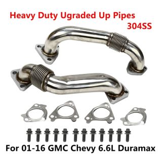 6.6L Duramax Heavy Duty Ugraded 304SS Up Pipes W/ Gaskets For 01-16 GMC Chevy