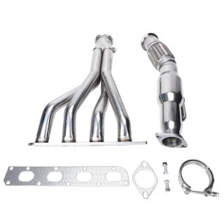 FOR COBALT/ION 2.0 SUPERCHARGED STAINLESS EXHAUST HEADER+FLEX DOWNPIPE+O2 BUNG
