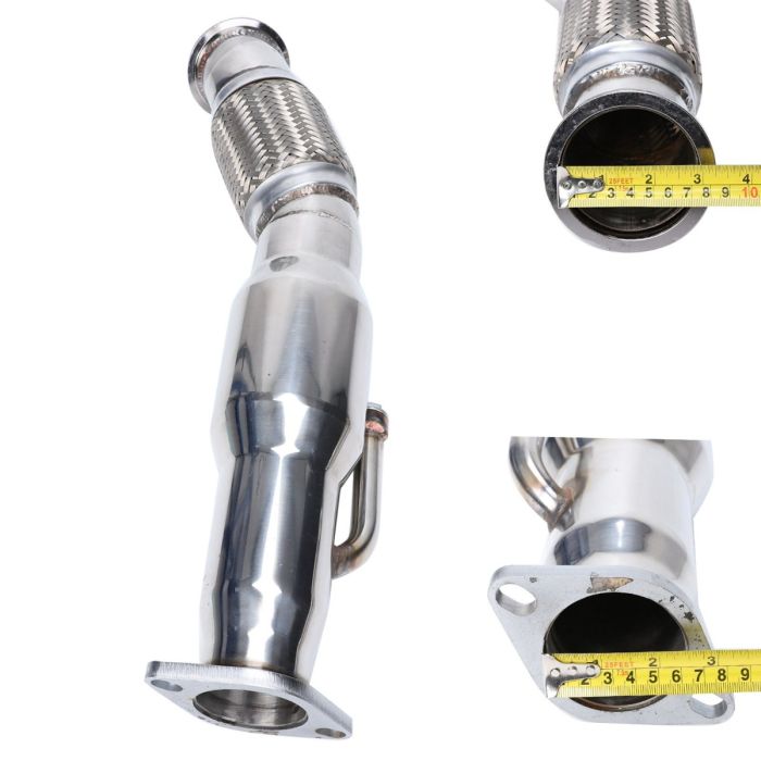 FOR COBALT/ION 2.0 SUPERCHARGED STAINLESS EXHAUST HEADER+FLEX DOWNPIPE+O2 BUNG