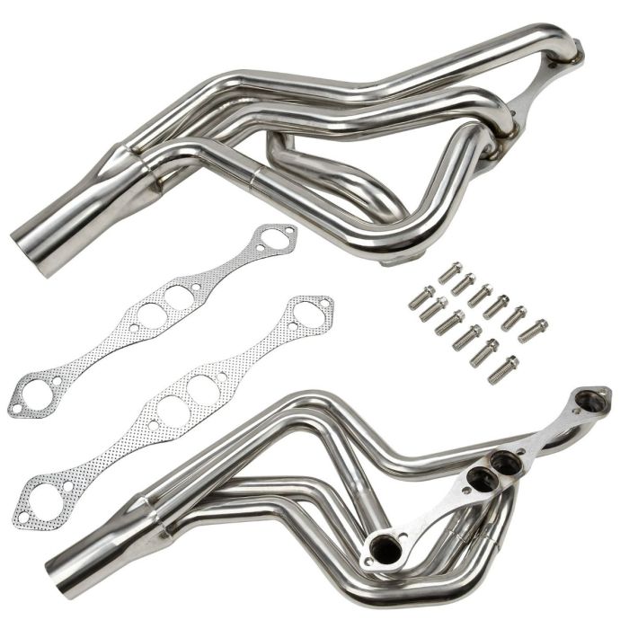 FOR CHEVY SBC 267-400 V8 STAINLESS STEEL LONG TUBE HEADER EXHAUST MANIFOLD 70-87